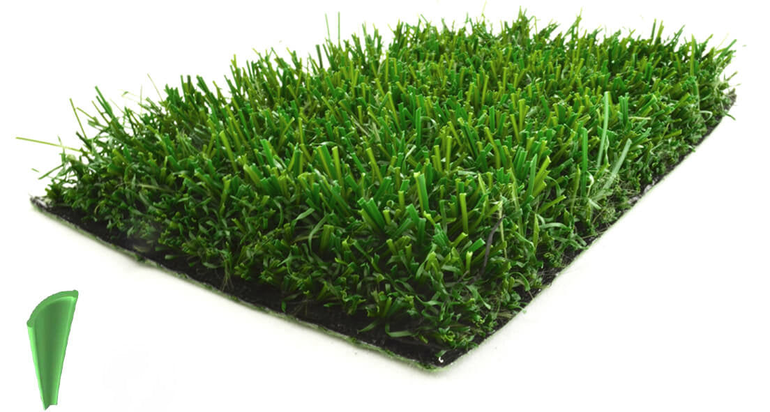 Playground artificial turf fiber close-up - manufacturer photo
