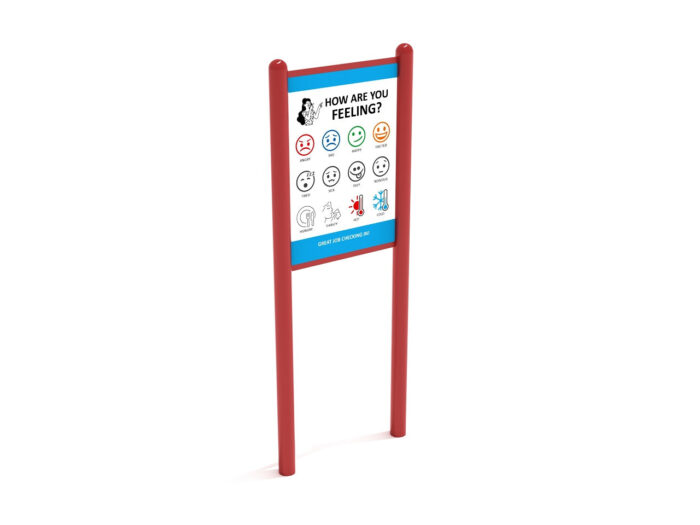 Playground Equipment Freestanding Nonverbal Communication Sign PFS04901, back side with the How Are You Feeling chart