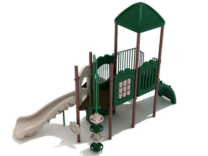 Playground Equipment Diamond Head play structure in Neutral colors, angle view 1