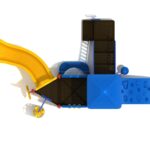 Playground Equipment Diamond Head play structure in Primary colors, top-down view