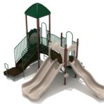 Playground Equipment Gold Canyon play structure in Neutral colors, angle view 2