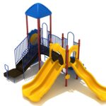 Playground Equipment Gold Canyon play structure in Primary colors, angle view 2