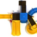 Playground Equipment Hanauma Bay play structure in Primary colors, top-down view
