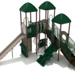 Playground Equipment Lemon Grove play structure in Neutral colors, angle view 2