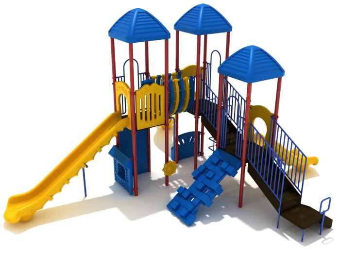 Playground Equipment Lemon Grove play structure in Primary colors, angle view 2