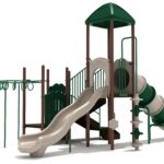 Playground Equipment Mustang Island play structure in Neutral colors, angle view 1