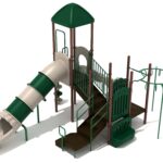 Playground Equipment Mustang Island play structure in Neutral colors, angle view 2