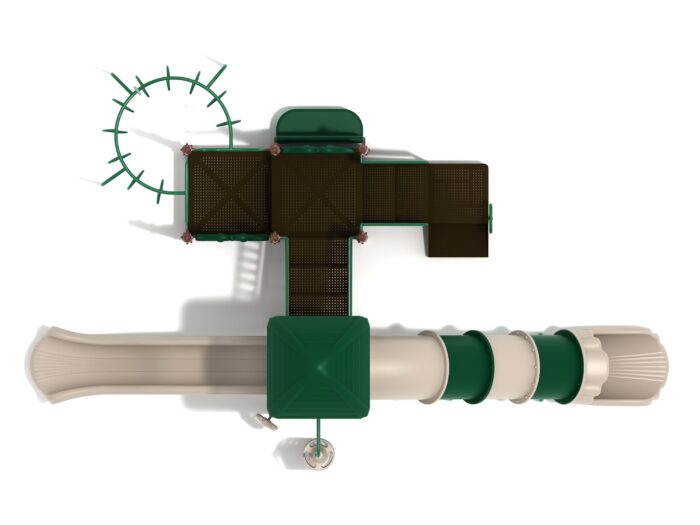Playground Equipment Mustang Island play structure in Neutral colors, top-down view