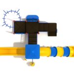 Playground Equipment Mustang Island play structure in Primary colors, top-down view