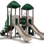Playground Equipment Sugar Land play structure in Neutral colors, angle view 1