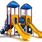 Playground Equipment Sugar Land play structure in Primary colors, angle view 1