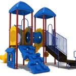 Playground Equipment Sugar Land play structure in Primary colors, angle view 2